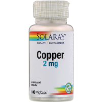 Solaray Copper 2 мг 100 вегетарианских капсул