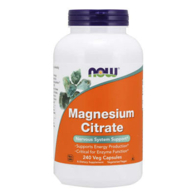 NOW Magnesium Citrate 240 вегетарианских капсул