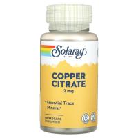 Solaray Copper Citrate 2 мг 60 вегетарианских капсул